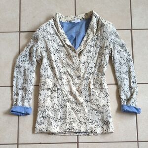 STONES Speckled Blazer with Chambray Trim